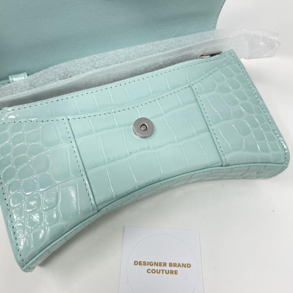 Brand new Balenciaga Wallet on Chain Croc Embossed Hourglass Shoulder Bag - Picture 5 of 7